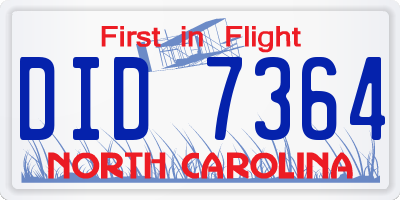 NC license plate DID7364