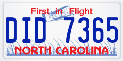 NC license plate DID7365