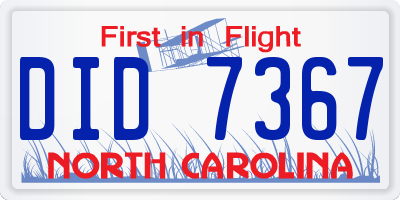 NC license plate DID7367