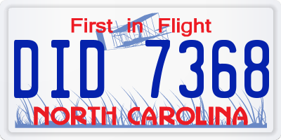 NC license plate DID7368