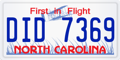 NC license plate DID7369
