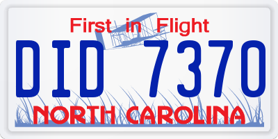 NC license plate DID7370