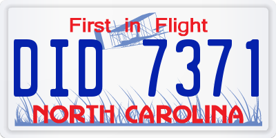 NC license plate DID7371