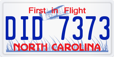 NC license plate DID7373