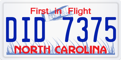 NC license plate DID7375