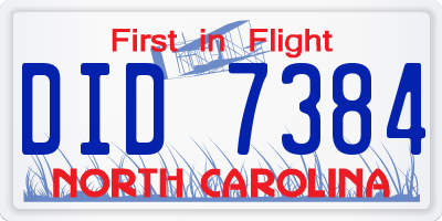 NC license plate DID7384