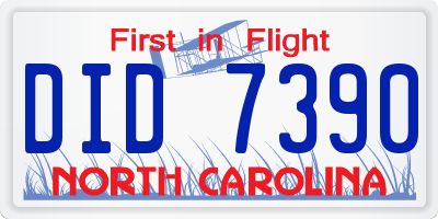 NC license plate DID7390