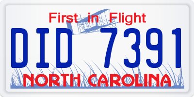 NC license plate DID7391