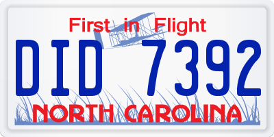 NC license plate DID7392