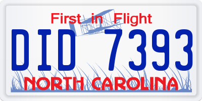 NC license plate DID7393