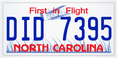 NC license plate DID7395