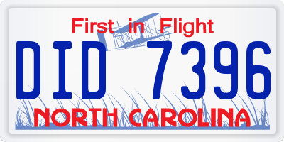 NC license plate DID7396