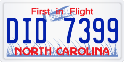 NC license plate DID7399