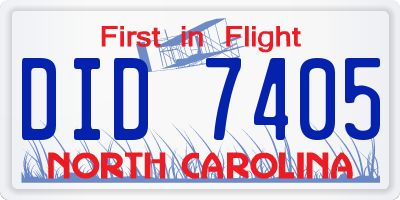 NC license plate DID7405
