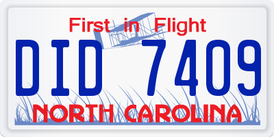 NC license plate DID7409