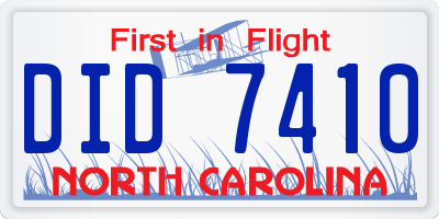 NC license plate DID7410