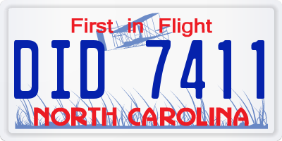 NC license plate DID7411