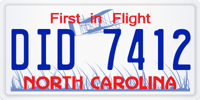 NC license plate DID7412