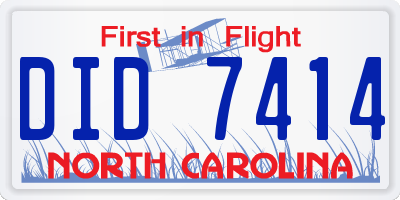 NC license plate DID7414