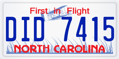 NC license plate DID7415