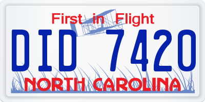 NC license plate DID7420