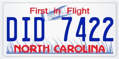 NC license plate DID7422