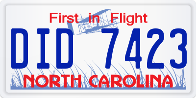 NC license plate DID7423