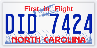 NC license plate DID7424