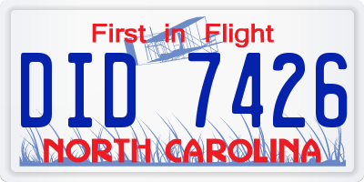 NC license plate DID7426
