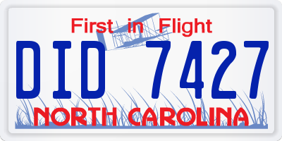 NC license plate DID7427