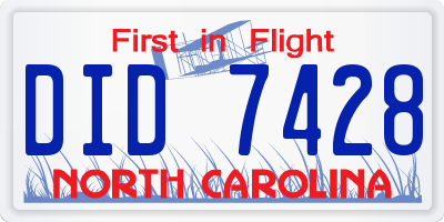 NC license plate DID7428