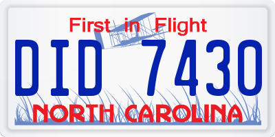 NC license plate DID7430
