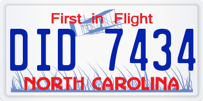 NC license plate DID7434