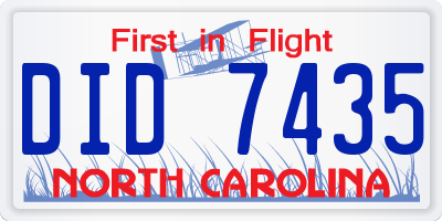 NC license plate DID7435