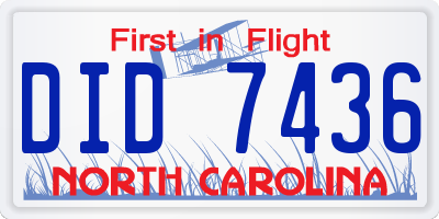 NC license plate DID7436