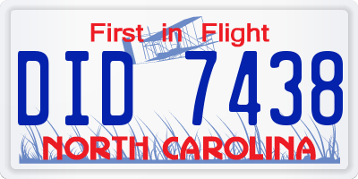 NC license plate DID7438