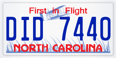 NC license plate DID7440