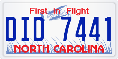 NC license plate DID7441