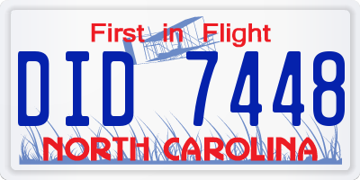 NC license plate DID7448