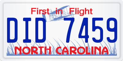 NC license plate DID7459