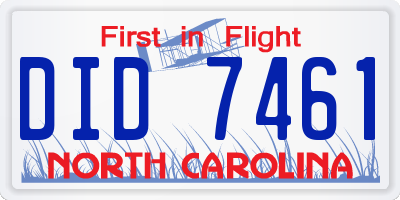 NC license plate DID7461