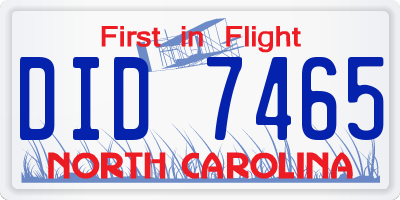 NC license plate DID7465