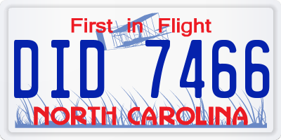 NC license plate DID7466