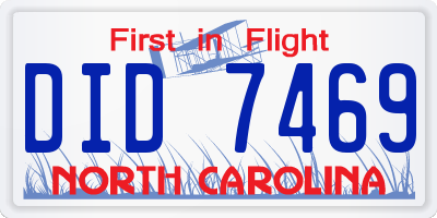 NC license plate DID7469