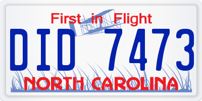 NC license plate DID7473