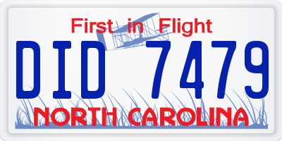 NC license plate DID7479