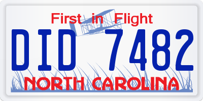 NC license plate DID7482