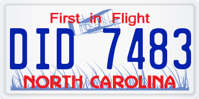 NC license plate DID7483