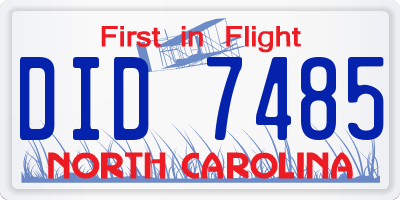 NC license plate DID7485