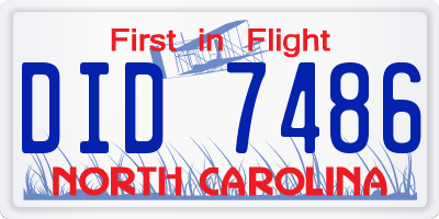 NC license plate DID7486